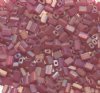 50g 5x4x2mm Transparent Matte Iris Red Tile Beads
